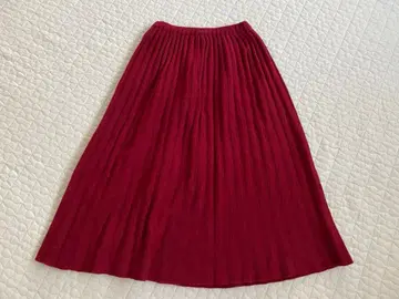 Ballantyne 버건디 캐시미어 플리츠 스커트