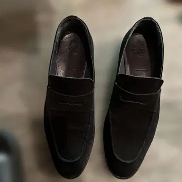 CARL 블랙 스웨이드 슬립온