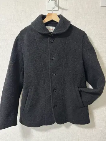 울 프렌치 워크 자켓 울 모사 원단 차콜 그레이 일본제