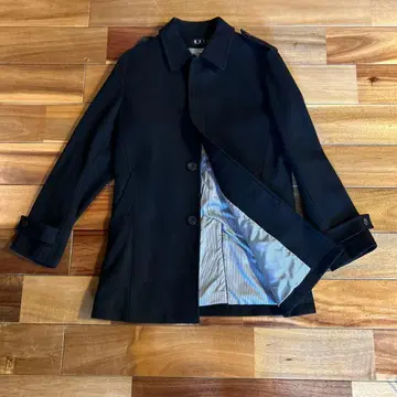 MAJI 블랙 피 코트 울 혼방