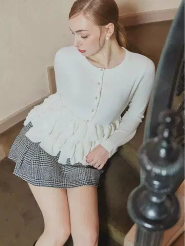 Orgue Frill hem knit cardigan