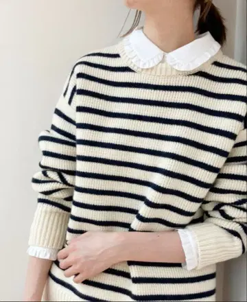 IENA sese 보더 크루넥 풀오버