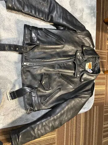 Schott NYC 블랙 더블 라이더 자켓