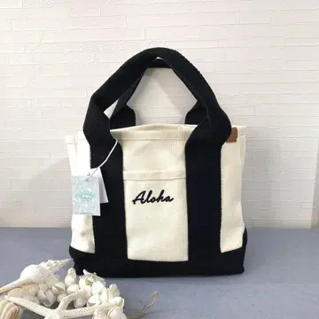 알로하 토트 백 하와이 칸막이 있음 플라 포켓 콤비 토트백
