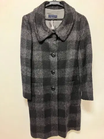 SHIPS 그레이 블랙 체크 코트 S