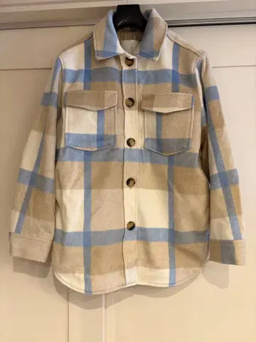 체크 무늬 플리스 자켓