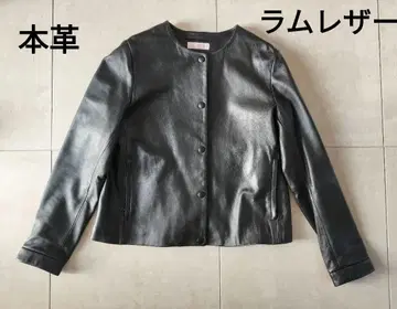 아나디스 룩스루프트 블랙 가죽 자켓 노카라 38