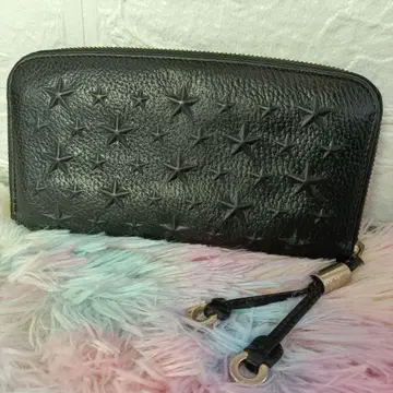 지미추 장지갑 JIMMY CHOO 엠보 별 블랙 BLACK