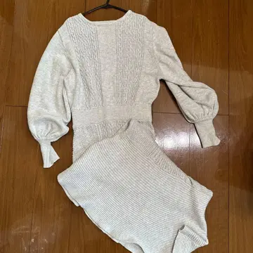 willfully 그레이 긴팔 니트 원피스