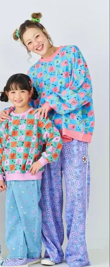 시마무라 link@ littc 콜라보 꽃무늬 스웨트 팬츠