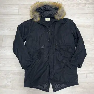 HIBECK 충전솜 모즈 코트 블랙 퍼 포함 사이즈 3