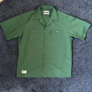 schott 반팔 워크 셔츠 라이트 그린