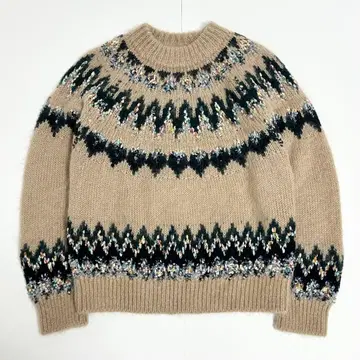 새상품급 COOHEM 코헨 니트 노르딕 무늬 베이지 M