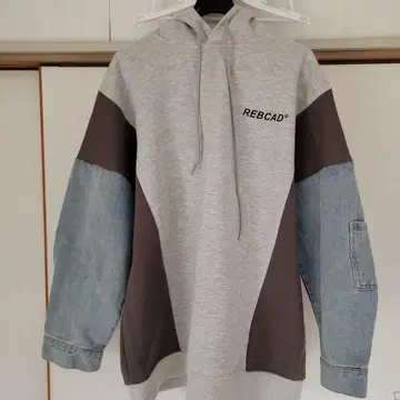 REBCAD 후드 부착 후드티 그레이/데님