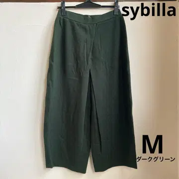 시빌라 울 혼방 팬츠 M 다크 그린