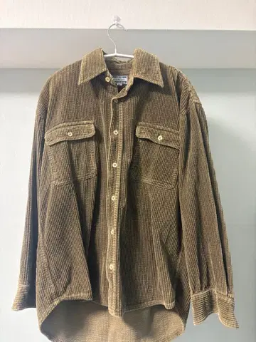 브라운 코듀로이 긴팔 셔츠