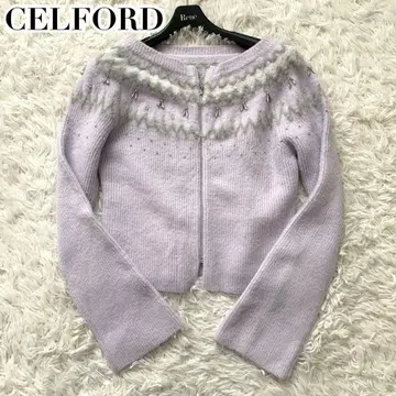 미사용급 셀포드 2024 페어아일 지퍼 가디건 비쥬