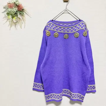 새상품급 페어리 팝 [ F ] 일본제 니트 골드 버튼 디자인 니트 개성파