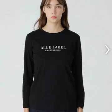 BLUE LABEL 로고 프린트 롱 셔츠