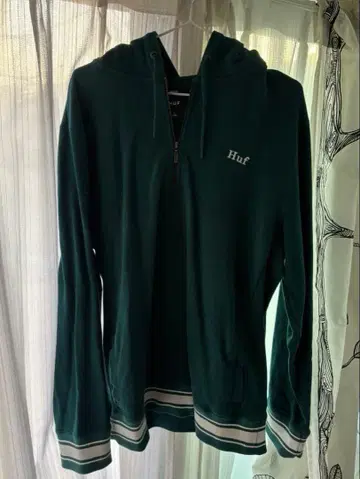 HUF 하프 지퍼 맨투맨 L