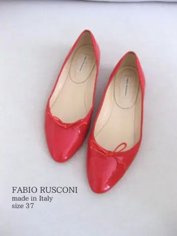 파비오 루스코니 플랫슈즈 에나멜 빨간색 37 발레 슈즈 이탈리아제