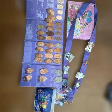 [ Disney World ] 캐릭터 코인, 핀 배지, 스트랩 세트