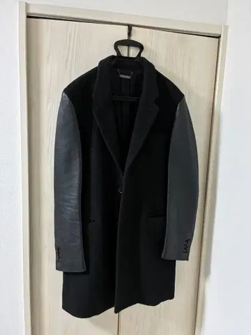 유나이티드 애로우즈 monkey time 체스터 코트 블랙 울 가죽