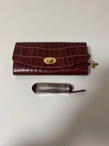 renoma 크로커다일 패턴 장지갑 버건디
