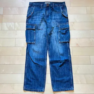 카고 데님 팬츠 인디고 블루 와이드 실루엣