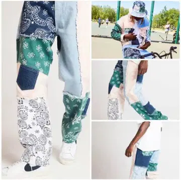 패치워크 데님 팬츠 JADEDLONDON