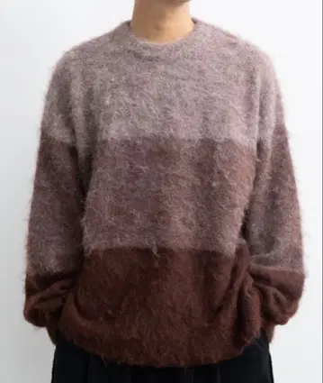 [미사용품] SINSS 울 블렌드 그라데이션 니트 브라운 L 사이즈