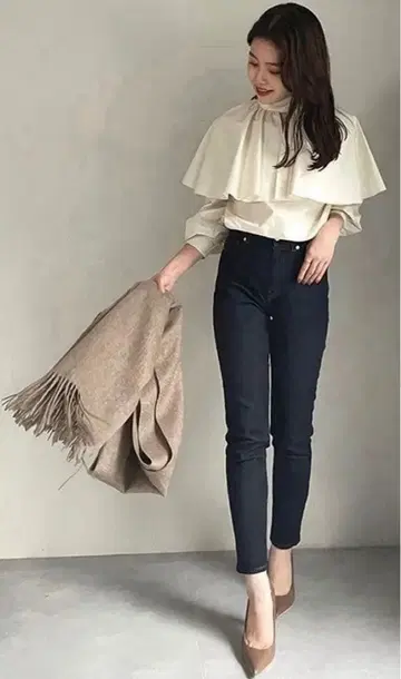 아뉴앙스 슬림핏 데님 팬츠 S 네이비 인디고