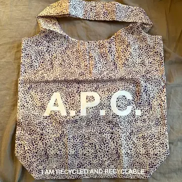 A.P.C. 에코백 화이트/보라색 도트
