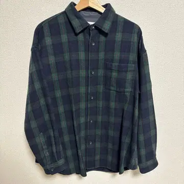 INHERIT 플란넬 셔츠 네이비 x 그린 체크