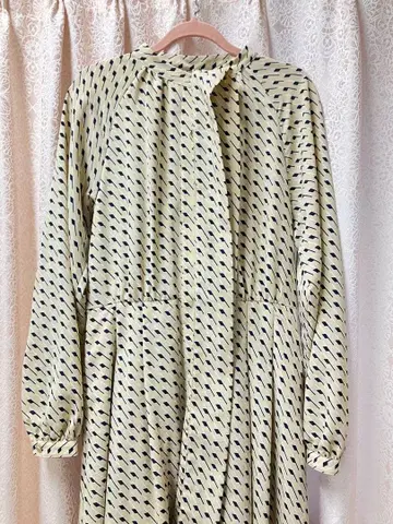 빈티지 레트로 원피스 기하학 패턴 스카프 포함