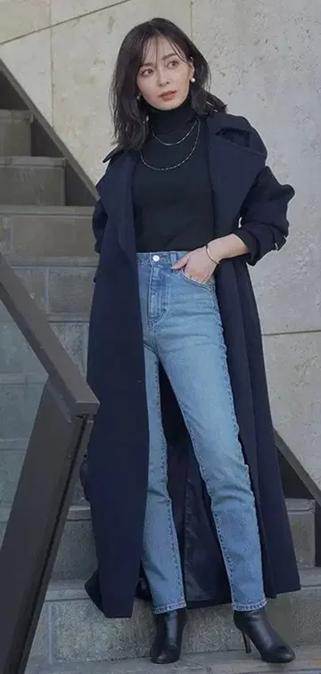 아뉴앙스 테이퍼드 데님 라이트 블루 S