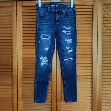 American Eagle 스키니 데님 데미지 가공