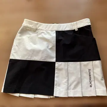 블랙 & 화이트 플리츠 스커트 여성용 골프