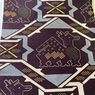 에조 사슴 패턴 나고야 오비 다크 퍼플 계열