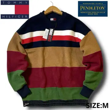 정가 74,800엔 타미힐피거 펜들턴 보더 맨투맨 M