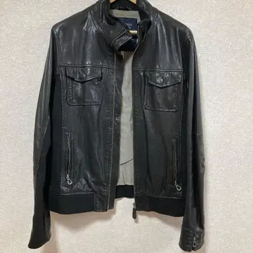 ARMANI JEANS 가죽 라이더 가죽 자켓
