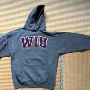 WIU 로고 후드티 M 사이즈 그레이 맨투맨