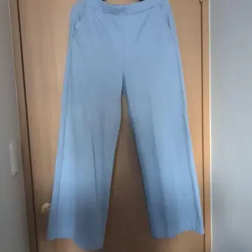 두클라쎄 프리미어 써모 와이드 팬츠 더스티 블루 포켓 부착