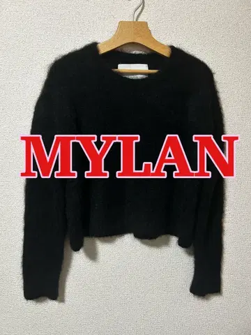 MYLAN 블랙 크롭 니트