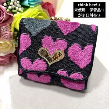 미사용 보관품 thinkbee! 싱크비 3단 폴더형 지갑 하트 가마구치