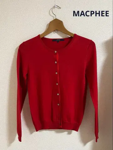 MACPHEE 맥피 가디건 빨간색 울 100% 투모로우랜드