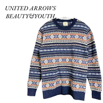 유나이티드 애로우즈 노르딕 무늬 니트 울 M BEAUTY&YOUTH