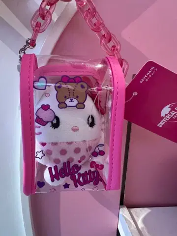 USJ 한정판 키티 케이스 포함 키체인 헬로키티