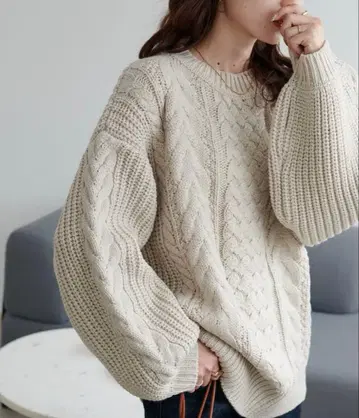 [ 새상품급 ] DISCOAT 디스코트 케이블 루즈 니트