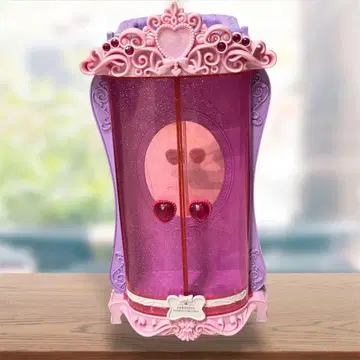 어린이 거울 포함 화장품 메이크업 보관 케이스 핑크